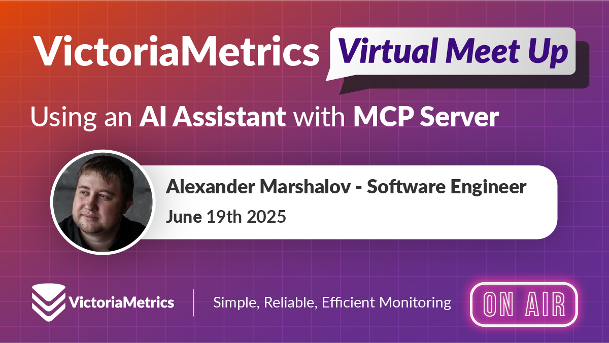 VictoriaMetrics's tweet photo. @amper explores the new VictoriaMetrics #MCP Server. He moves beyond the hype to show what's truly possible today.

The presentation offers a builder's perspective on integrating #AI with time-series data, featuring a demo that showcases both the potential and the current realities (yes, there are some). See how we're thinking about solving complex #monitoring challenges with AI.

If you're curious about #observability and AI, this one's for you. 👇
https://t.co/ZKoPSBxQqi
#TimeSeries #DevOps