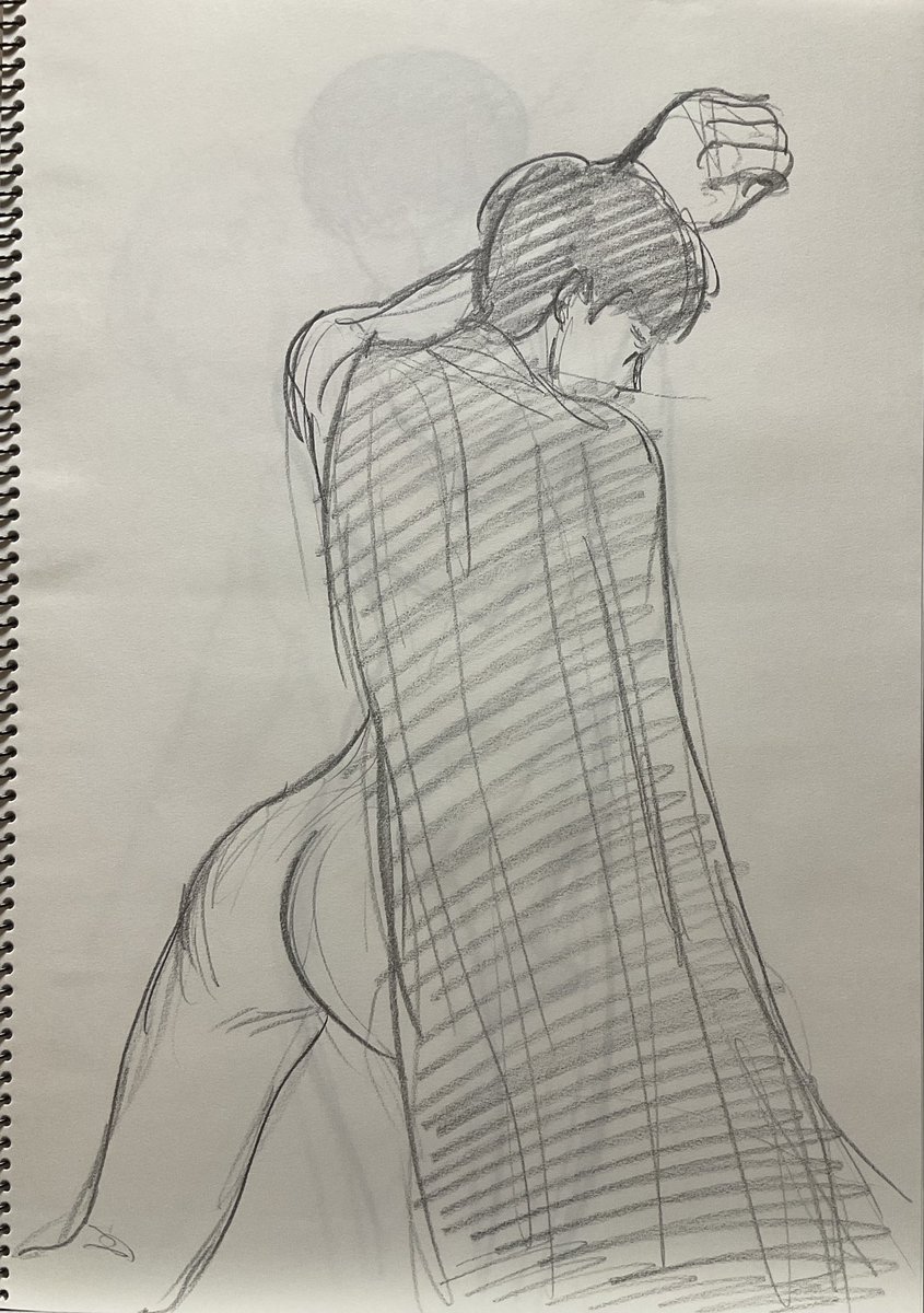 今日はクロッキー会に参加しました
どのポーズも絵になる
雰囲気のあるモデルさんでした！
#絵楽塾

↓クロッキー会で描いた絵