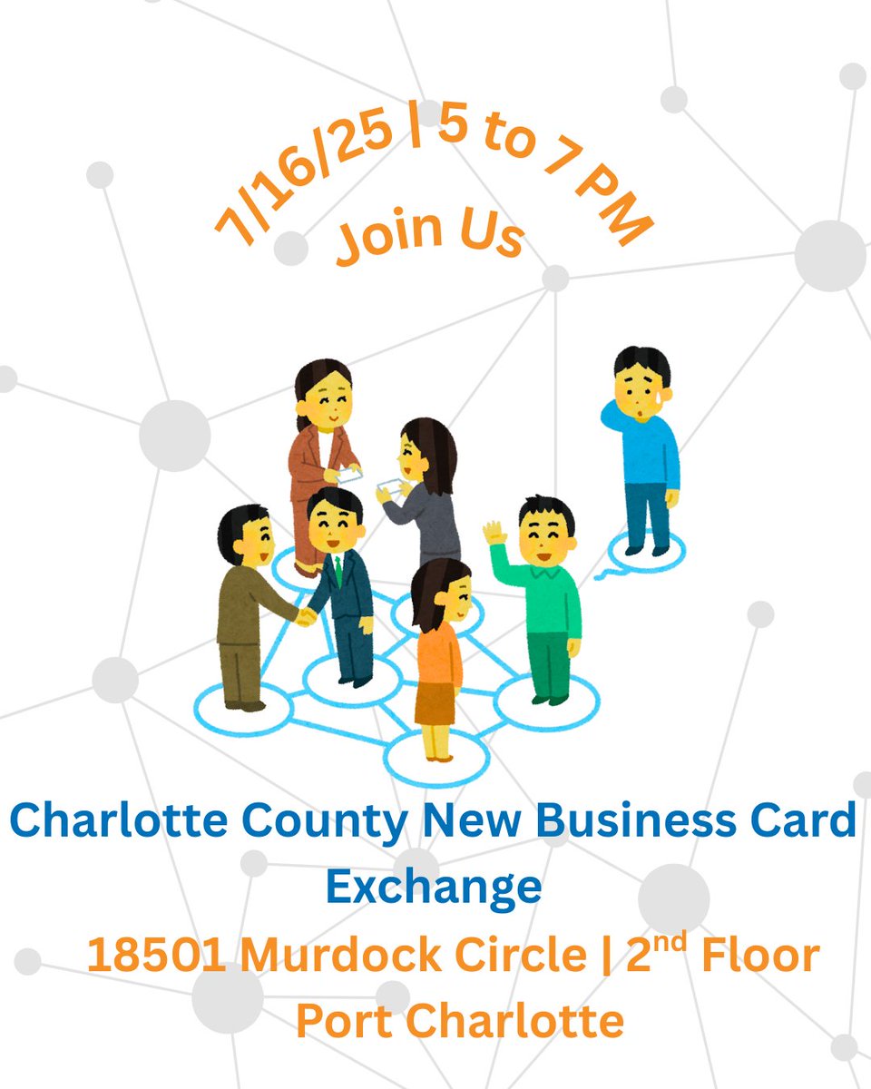 CharlotteEDO's tweet image. Our July 16 New Business Card Exchange is almost here!
🎯 Make connections that move your business forward
💡 Meet with local experts
🍪 Snacks included!
📍18501 Murdock Circle | 5–7PM
🔗 tinyurl.com/bdcrma23
#Cleared4Takeoff #CharlotteCountyFL #BizNetworking