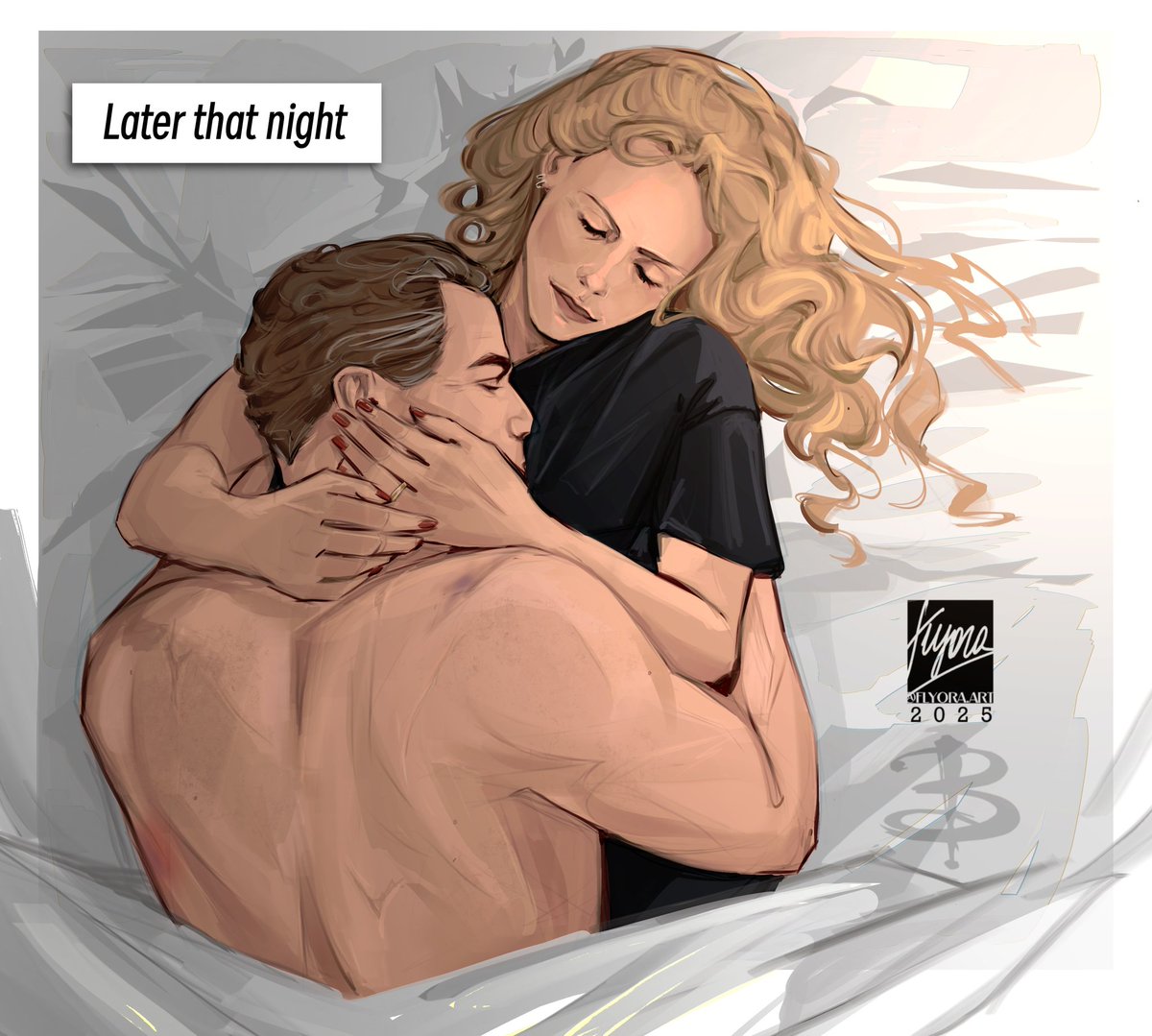 Flyora4's tweet image. New part of my #spuffy #buffythevampireslayer au in 2025 with that freak happy married couple 
#btvs #fanart