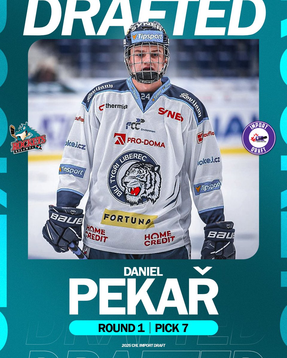 With the 7th selection in the 2025 CHL Import Draft, the Kelowna Rockets select Daniel Pekar!

#RocketsHockey | #kelownarockets