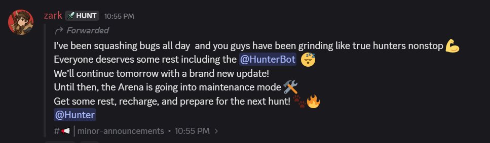 Zark is a beast!

He's been working non-stop making the game run smoothly, putting up all these cool updates. 

All the while, us @theDungeonbound Hunters have been grinding the sh*t out  of it and trying to BREAK the game even more 😂

We all need to rest 😂😂

#Dungeonbound