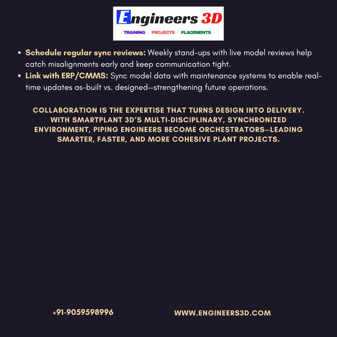 Engineers3d's tweet image. Ready to level up your #PipingEngineering game? Dive into our latest blog on how #SmartPlant3D is reshaping plant design with intelligent routing, clash-free layouts, and real-time team collaboration. 
#SP3D #EngineeringExcellence #PlantDesign #DigitalTransformation #PipingDesign