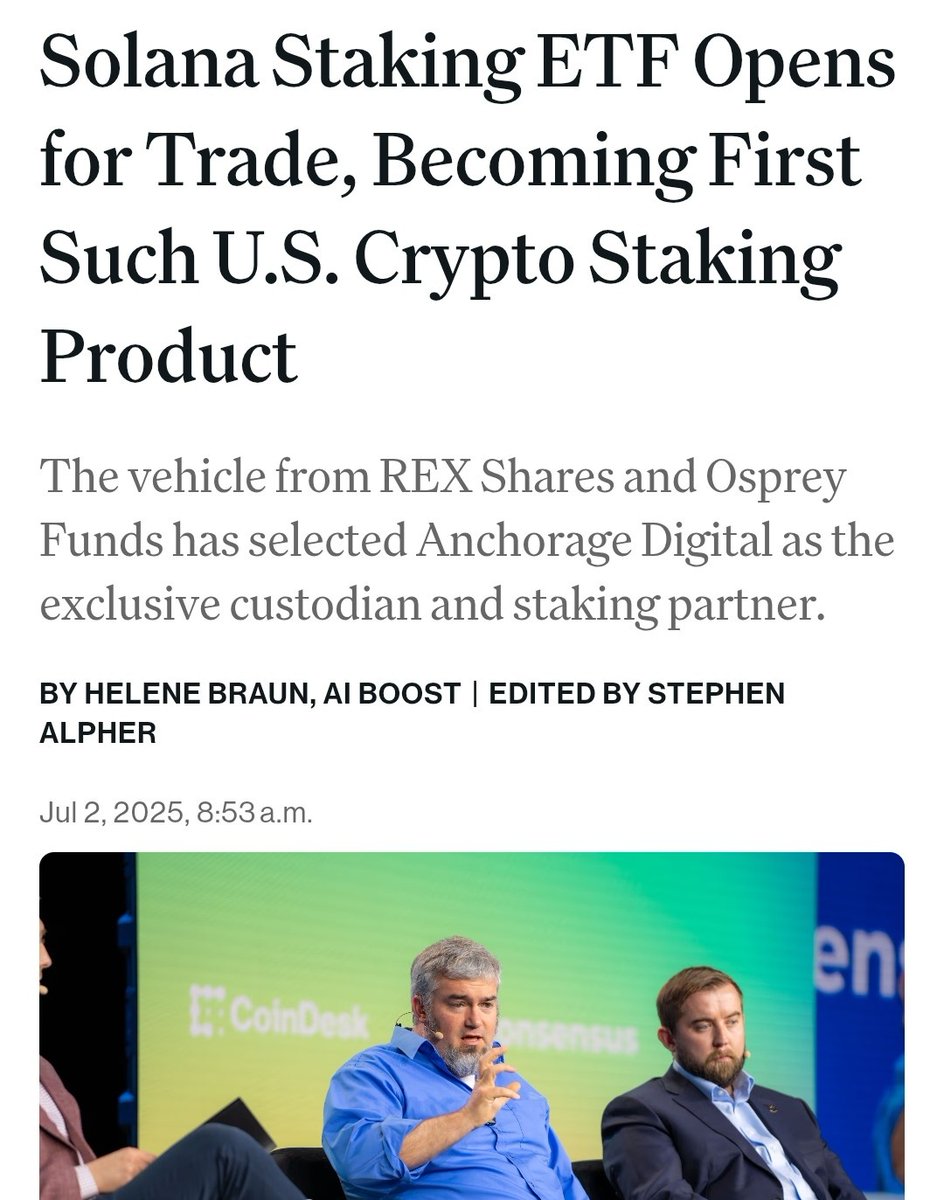 Huge day for institutional recognition of Solana! 

Folks around the world have grinded for years to get here

We've come a long way from the Sollet days 

Just a few more hard quarters 🫡