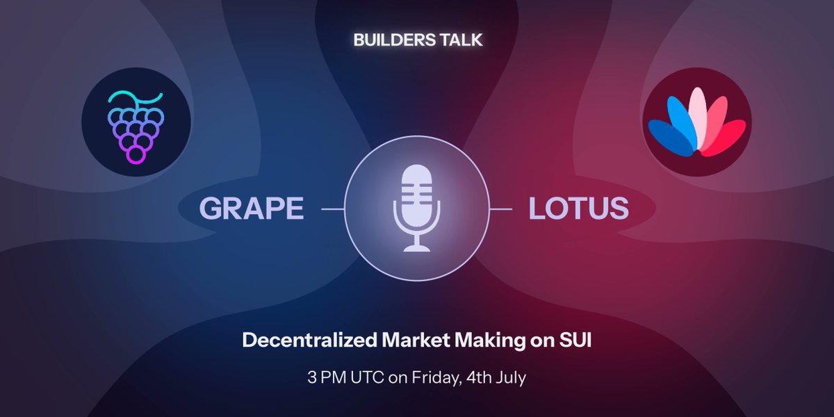 🚨 Update: 

Our Space with <a href="/Lotusfinance_io/">Lotus Finance 🪷⚡️| DeFi Market Maker on Sui</a> has been postponed by one day.

🗓️ New Date: Friday, July 4th
🕒 Time: 3 PM UTC

its grape🍇