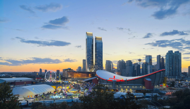 AdamMacVicar's tweet photo. NEW: Truman and Marriott International have announced plans to open 3 new hotels including a W Calgary, JW Marriott Calgary and an Autograph Collection Hotel on Stampede Park to open in 2028, 2029, and 2030.  

The plans include 2 towers set to be tallest in Western Canada. https://t.co/eOxd8nnA7T