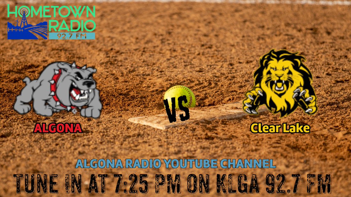 Tonight on KLGA 92.7 FM, Algona faces Clear Lake in North Central Conference softball action!
youtube.com/watch?v=SPSL-w…