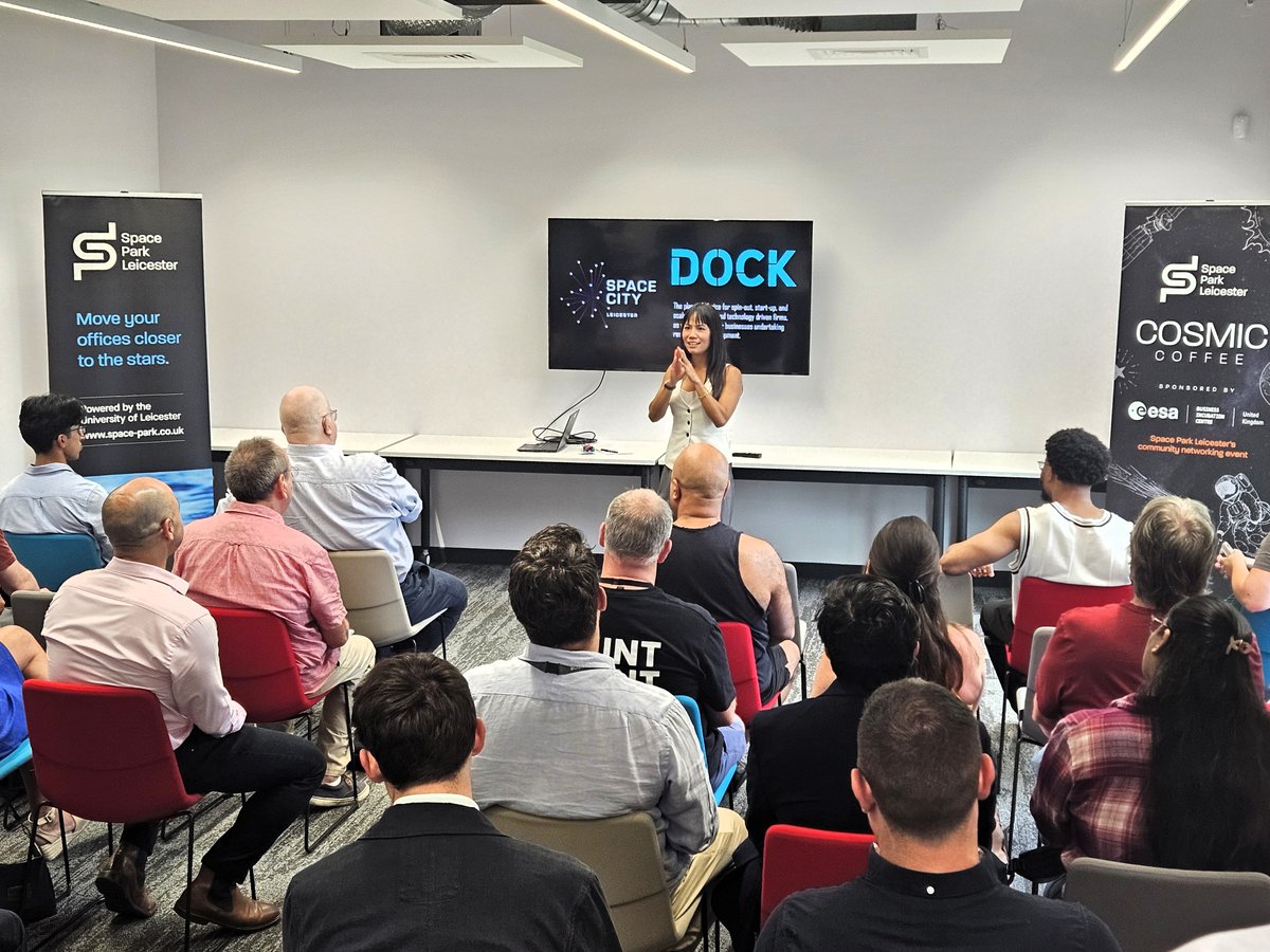 SpaceParkLeic's tweet photo. Thanks to everyone who joined us for yesterday’s #CosmicCoffee – Space City edition! 🚀☕

A special shoutout to our hosts @DockLeics – what a brilliant setting for future-focused conversations and connections.

#SpaceParkCommunity #CosmicCoffee #SpaceCity https://t.co/IcurU673k1