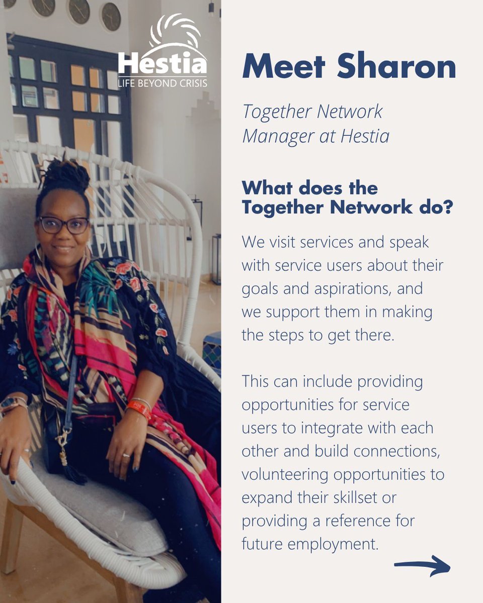 Hestia1970's tweet image. Happy Co-production Week! 🌟 

Meet Sharon, she's the manager of our amazing Together Network working to amplify service user voices and build a community of support.

Read Sharon's story 👉  ow.ly/XrKb50WjL4F

#CoProWeek2025