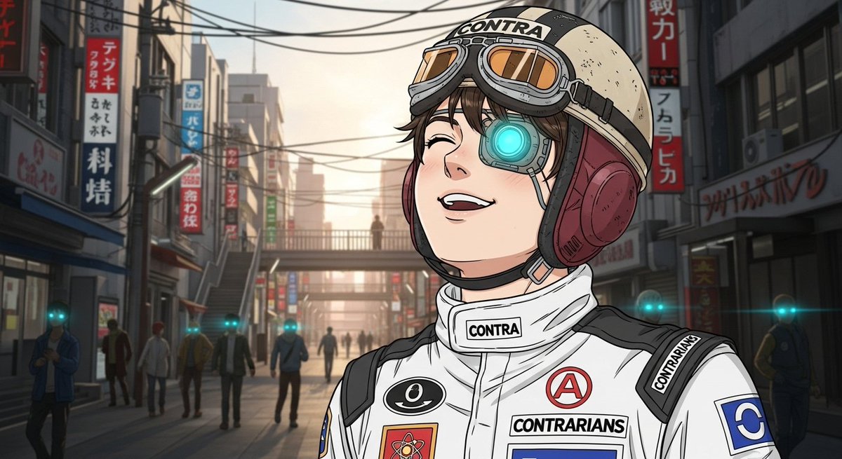 KahaPham's tweet photo. Part 1 – The World
#ContrariansContest #ContrariansIRL @ContrariansNFT
They call it Neo-Veridia. A city of hushed thoughts and programmed instincts. I remember the static of choice, the weight of a decision. Now, in 2077, we just… receive. Everything is seamless: the bed cradles you into optimized sleep, the synth-café brews your mood-adjusted coffee, and your thoughts... they're sanitized by the Network's AI before they can fully form.
I walk these silent streets, a ghost among the connected. No one looks up. Their lenses glow a placid blue, a million minds humming in unison. They haven't stopped dreaming—they've just outsourced it.
And in this city of flawless code, I, an analog soul, am the last glitch.