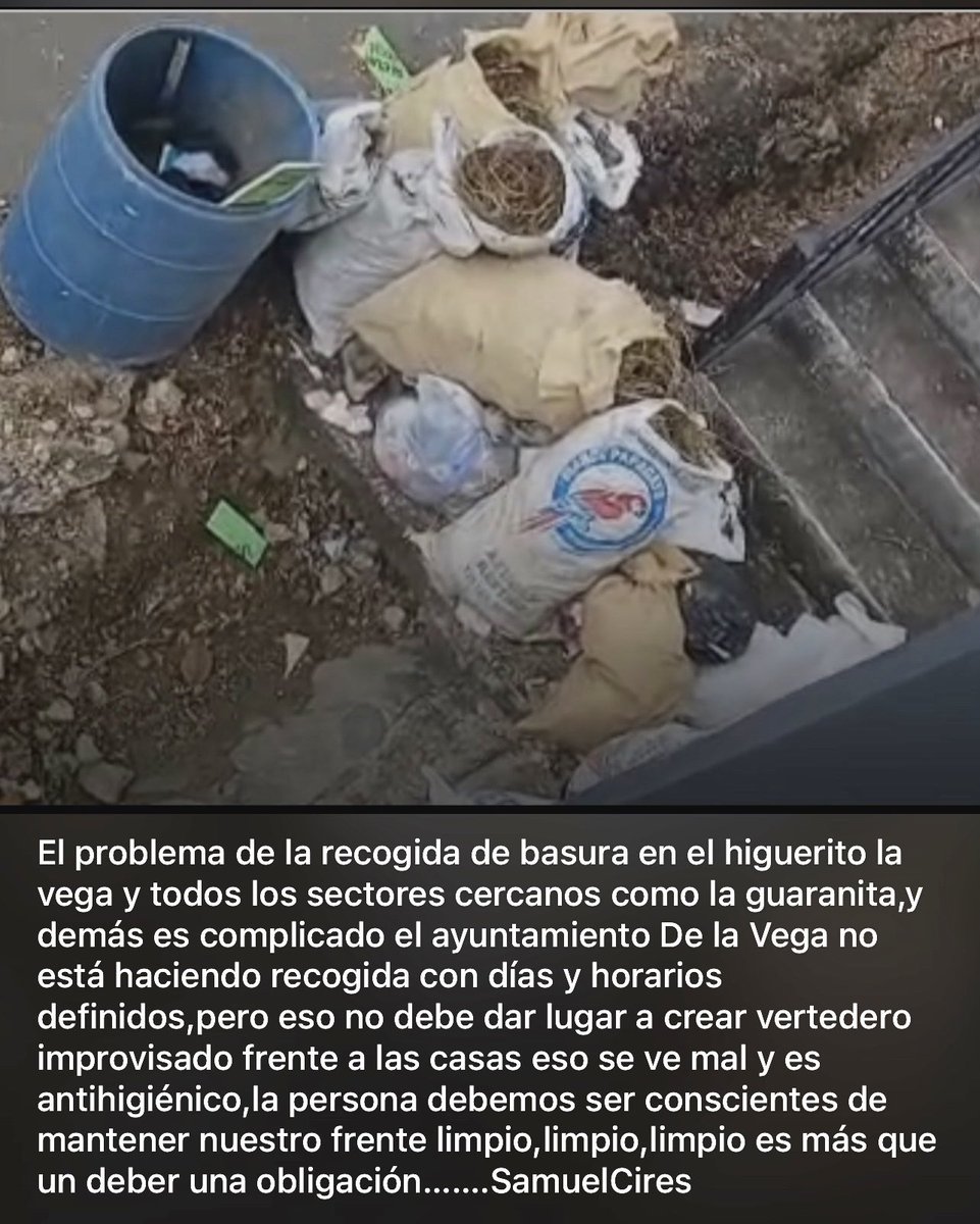 UnidosCires's tweet photo. ⁦⁩ ⁦@kelvincruzrd⁩ Cuando estaba el ING @alexisperez La recogida de basura era como usar un reloj suizo,los viernes en la tarde el camión pasaba además una brigada de obras públicas limpiaba las cunetas y cortaban las malezas. Eso se acabó ⁦@luisabinader⁩ https://t.co/TO77GHF8T8