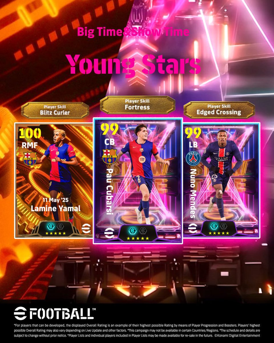 Canada10Fiel's tweet image. 🚨{ Prediction } New Big Time Lamine Yamal 😱 Available Thursday July 3 ‘25 in eFootball 2025
#efootball #BarcelonaFc #Barcelona #Lamine #LamineYamal #Bigtime #update #UCL