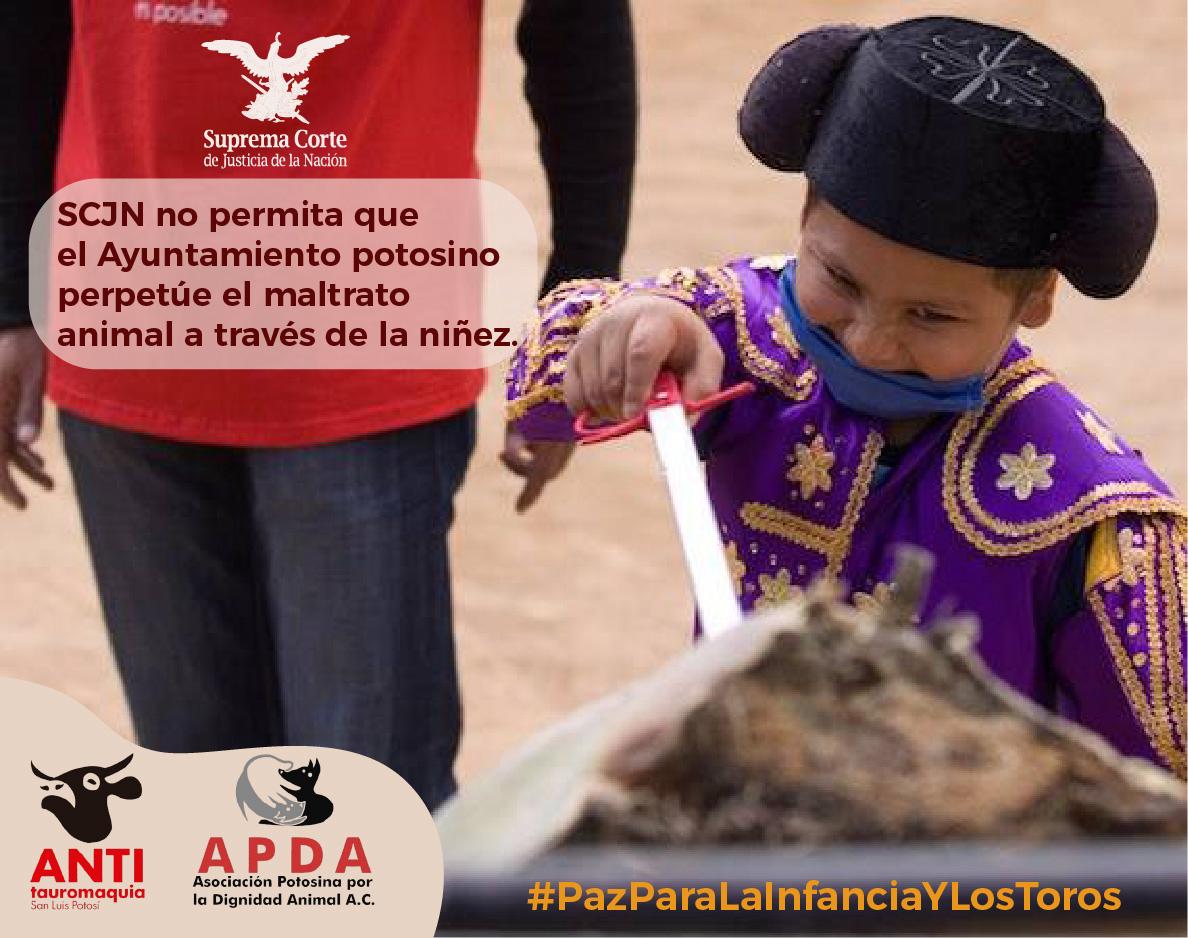 <a href="/SCJN/">Suprema Corte</a> <a href="/LeniaBatres/">Lenia Batres</a> #LaynezPotisek #PérezDayán 
Los valores que sembramos en la niñez definen el futuro de nuestra sociedad. No más violencia como espectáculo. pedimos su #VotoEnContra del proyecto de <a href="/YasminEsquivel_/">Yasmín Esquivel Mossa</a>   <a href="/ONUMX/">ONU México</a>
#SLP #MexicoSinToreo #PazParaLaInfanciaYLosToros