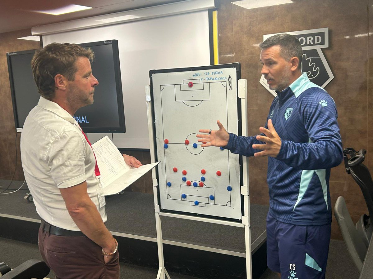 Geoff Doyle (@geoffdoyle1) on Twitter photo Fortunate to get 45 minutes with #WatfordFC Assistant Manager Camilo Speranza about what Hornets fans can expect from Paulo Pezzolano who he worked with in Spain. Talked tactics, systems, players, formation, space, pressing, counter-press.
#TacticsBoard on its way. <a href="/BBCSport3CR/">BBC Sport Three Counties</a> Fortunate to get 45 minutes with #WatfordFC Assistant Manager Camilo Speranza about what Hornets fans can expect from Paulo Pezzolano who he worked with in Spain. Talked tactics, systems, players, formation, space, pressing, counter-press.
#TacticsBoard on its way. <a href="/BBCSport3CR/">BBC Sport Three Counties</a>