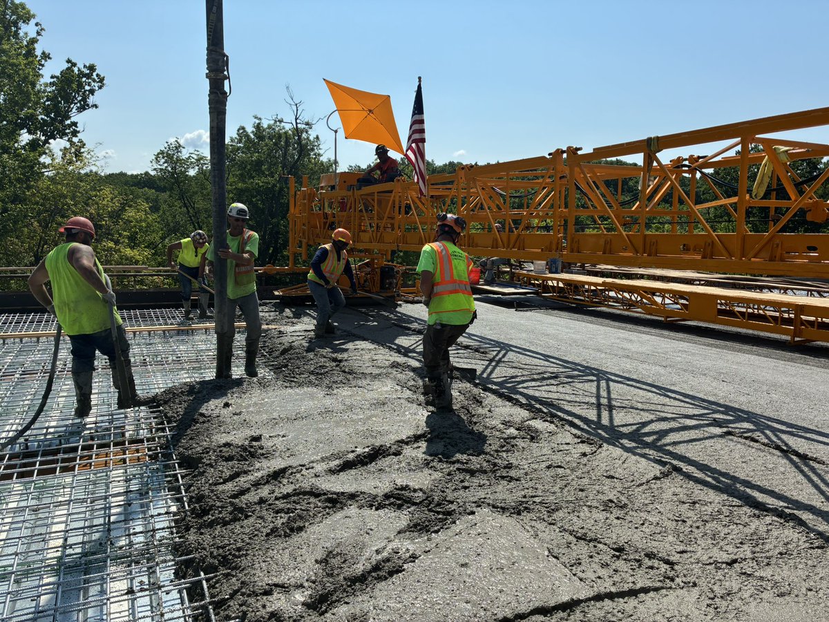 Today, we officially began pouring the concrete deck on the new Cazenovia Bridge on Route 20. Check out the photos!

🚨Safety Reminder🚨

Please obey speed limit reductions in work zones.