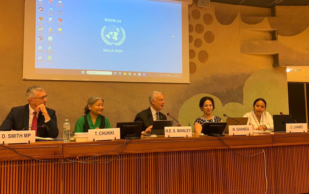 SimonManleyFCDO's tweet photo. As the Dalai Lama turns 90 🎂, the UK convened dozens of states and civil society in Geneva today to reaffirm the right to freedom of religion or belief for all.

That includes the right of Tibetan Buddhists to choose their own religious leaders. Many thanks to our 15 cosponsors https://t.co/DAbMhwJvcW