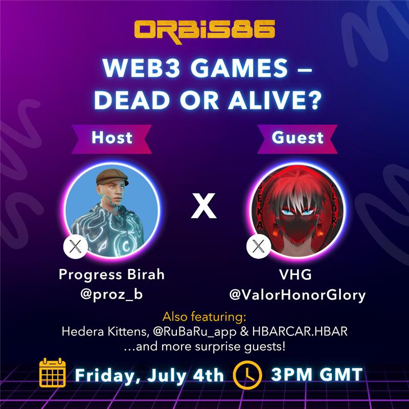 ๐๐ซ๐๐ข๐ฌ๐๐.๐ก๐๐๐ซ.๐๐ญ๐ก (@orbis86_x) on Twitter photo ๐ฎ ๐ช๐ฒ๐ฏ๐ฏ ๐๐ฎ๐บ๐ฒ๐ โ ๐๐ฒ๐ฎ๐ฑ ๐ผ๐ฟ ๐๐น๐ถ๐๐ฒ?
Join us for a no-fluff discussion on the current state of Web3 gaming:
โ๏ธ Are we in a renaissance or a recession?
๐ Whatโs working, whatโs not โ and whatโs next?
๐ฅ Honest takes. Real insights. Community vibes.
๐ค Guest: VHG ๐ฎ ๐ช๐ฒ๐ฏ๐ฏ ๐๐ฎ๐บ๐ฒ๐ โ ๐๐ฒ๐ฎ๐ฑ ๐ผ๐ฟ ๐๐น๐ถ๐๐ฒ?
Join us for a no-fluff discussion on the current state of Web3 gaming:
โ๏ธ Are we in a renaissance or a recession?
๐ Whatโs working, whatโs not โ and whatโs next?
๐ฅ Honest takes. Real insights. Community vibes.
๐ค Guest: VHG