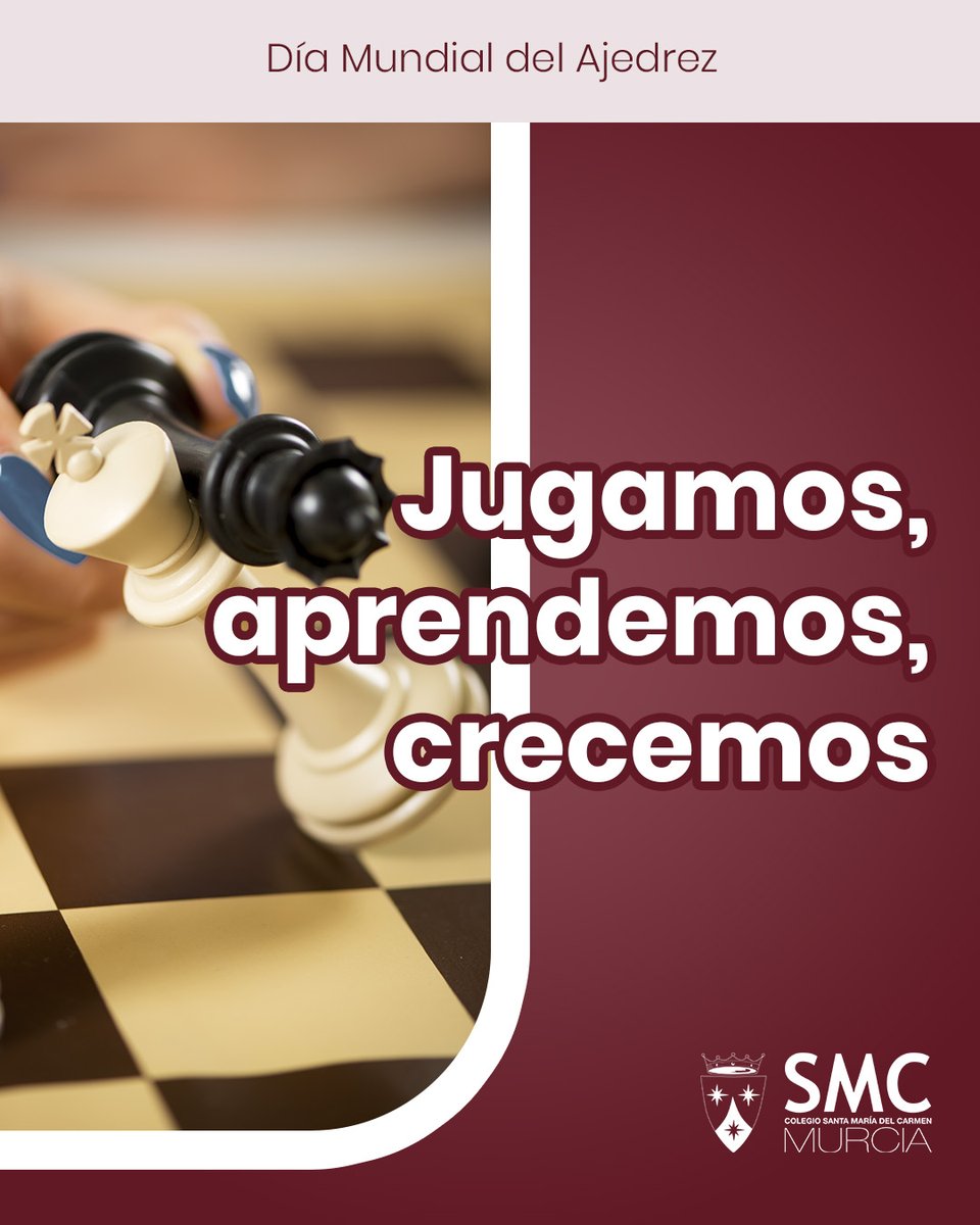 ♟️✨ En el #SMCMurcia  apostamos por el #ajedrez como herramienta educativa 🏫
✅ Desarrolla la concentración 🧠
✅ Mejora la toma de decisiones ⚡
✅ Fomenta la creatividad 🎨
✅ Promueve el respeto y la deportividad 🤝

#DíaMundialDelAjedrez