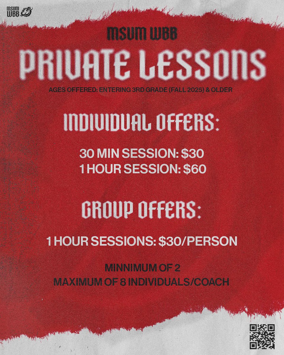 🚨WBB PRIVATE 1-on-1 🏀 Lessons or Group Lessons now open for bookings‼️ 

Our coaching staff is excited for this brand new opportunity! Sign up online &amp; choose your date + time slot: 
mnstatetickets.universitytickets.com/w/Default.aspx…