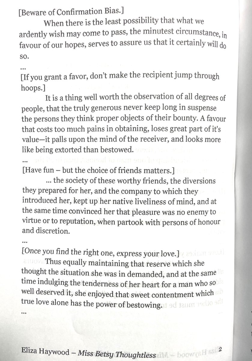 The first quote is gold, but the romance advice in the other passages from this 1751 novel still rings true.