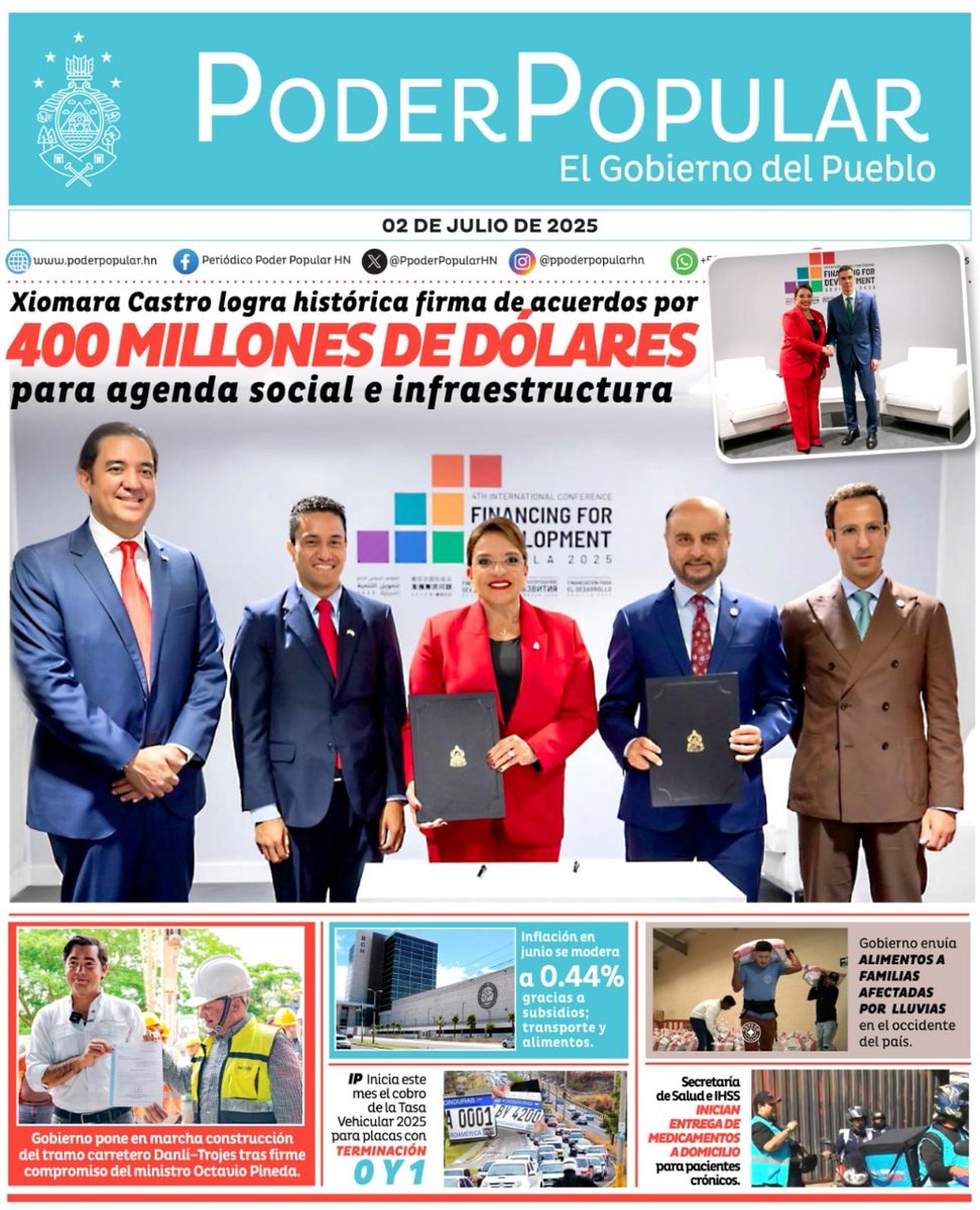 📌|| La Secretaría de Relaciones Exteriores y Cooperación Internacional les comparte las noticias más destacadas del Gobierno del Socialismo Democrático, a través de la portada del periódico Poder Popular.