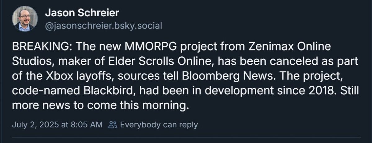 New ZeniMax Online MMORPG Cancelled As Part Of Xbox Layoffs