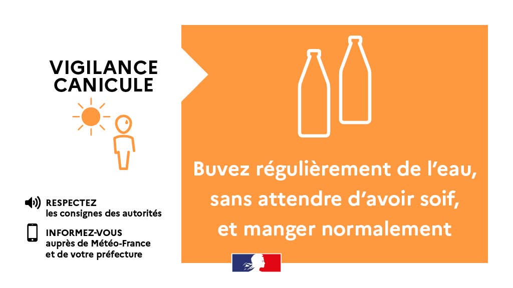Prefet2B's tweet image. #Météo2b #VigilanceOrange ☀ 🟠 La vigilance orange &quot;Canicule&quot; est prolongée jusqu&apos;au 3/07/ 25 à 23h59 au ➕️tôt.
Les températures maximales devraient rester élevées les prochains jours. Entre 33 et 36°. Les températures minimales pourraient se maintenir entre 21 et 23°