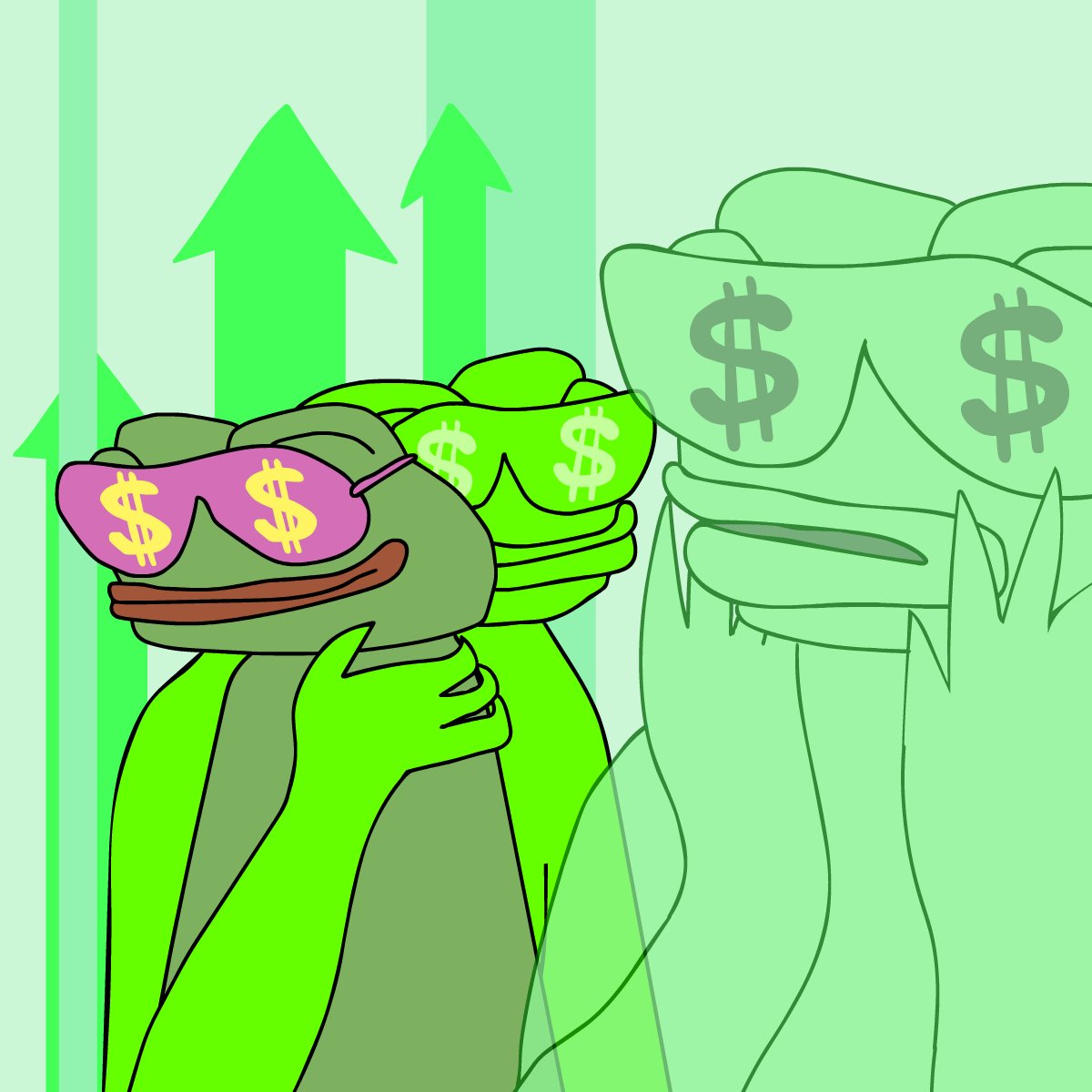 WEPEToken's tweet photo. Woke up feeling green asf. 🐸⚔️ https://t.co/pZVQCvSs5z