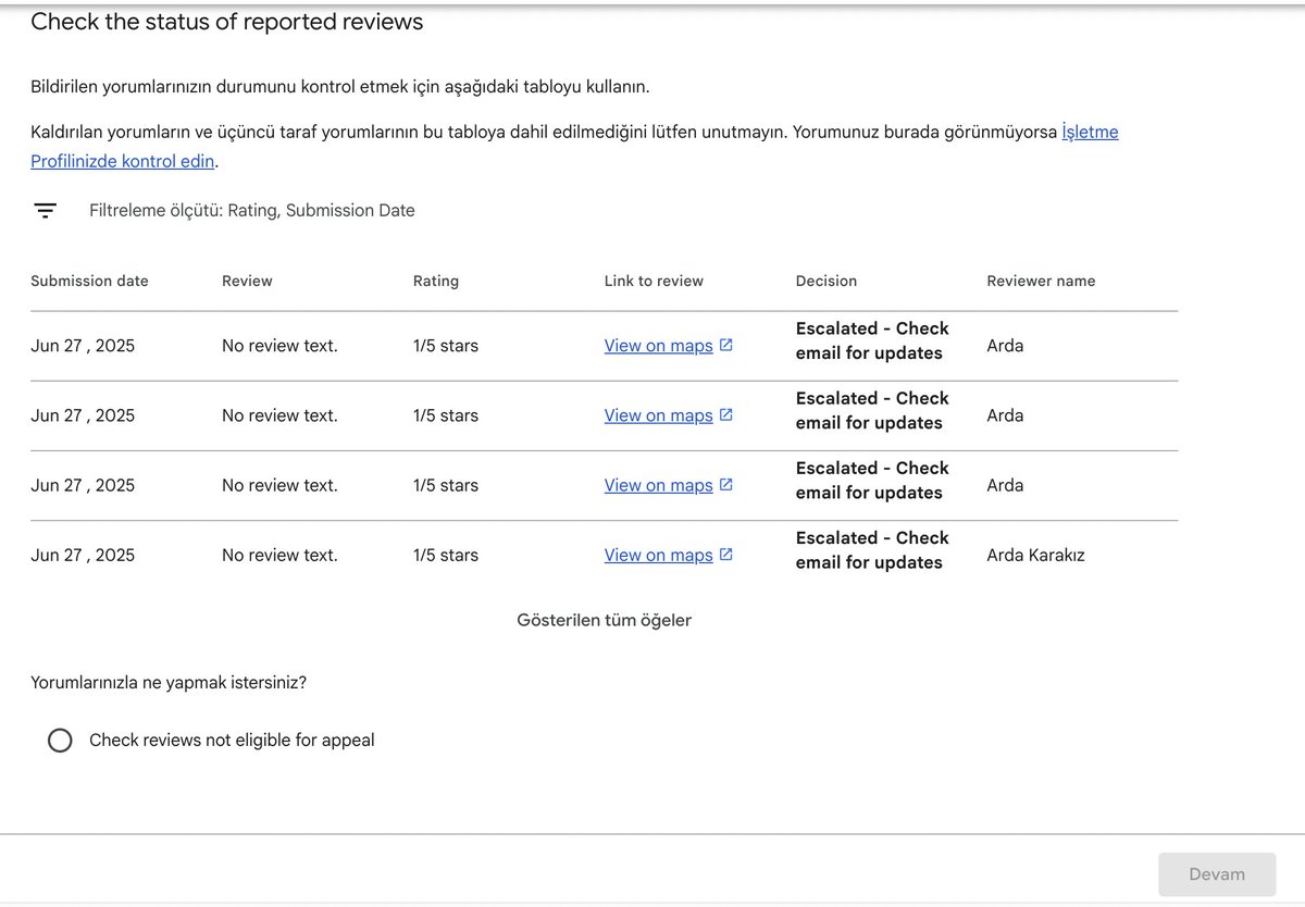 netimaj's tweet photo. @GoogleMyBiz @ItsBoudge Is there a possibility that this is a real review? If we can't get any results, we will remove the business profile and the ads. When a business profile with a score of 5 drops to an average of 4.4, no one wants to receive service. https://t.co/ahrBo3cleq