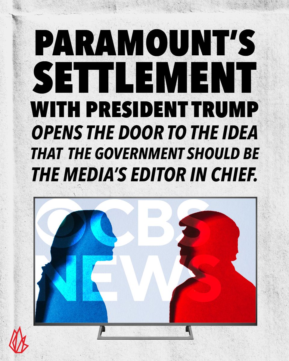STATEMENT: A cold wind just blew through every newsroom this morning. Paramount may have closed this case, but it opened the door to the idea that the government should be the media’s editor-in-chief. 

Trump has a long history of filing frivolous lawsuits to intimidate critics,