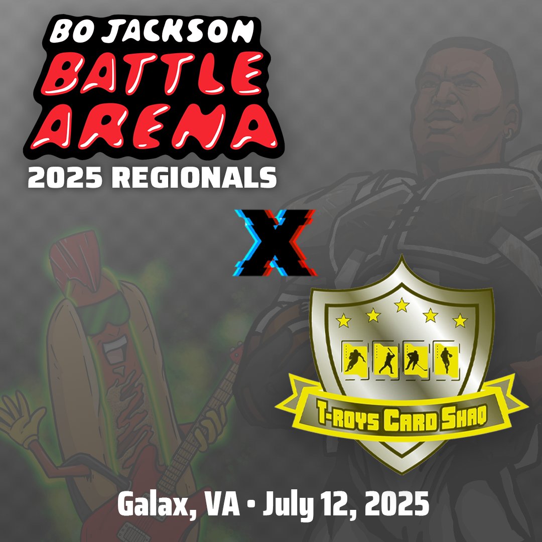 Join Bo Jackson Battle Arena’s FINAL Regional before The National — happening at T-Roy’s Card Shaq in Galax, Virginia on Saturday, July 12th!  Food and drink will be provided.

The winner takes home an exclusive N’24 BoJax Auto AND punches their ticket to the 2025 World