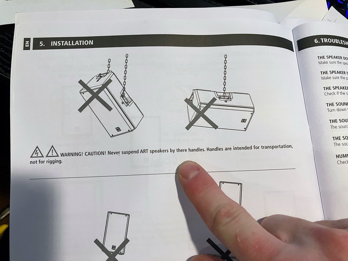 GBX_Menace's tweet photo. @rcf_audio Was registering my 2 new 912-A speakers and found an error in your RCF manual. https://t.co/CfGlHfNB5i