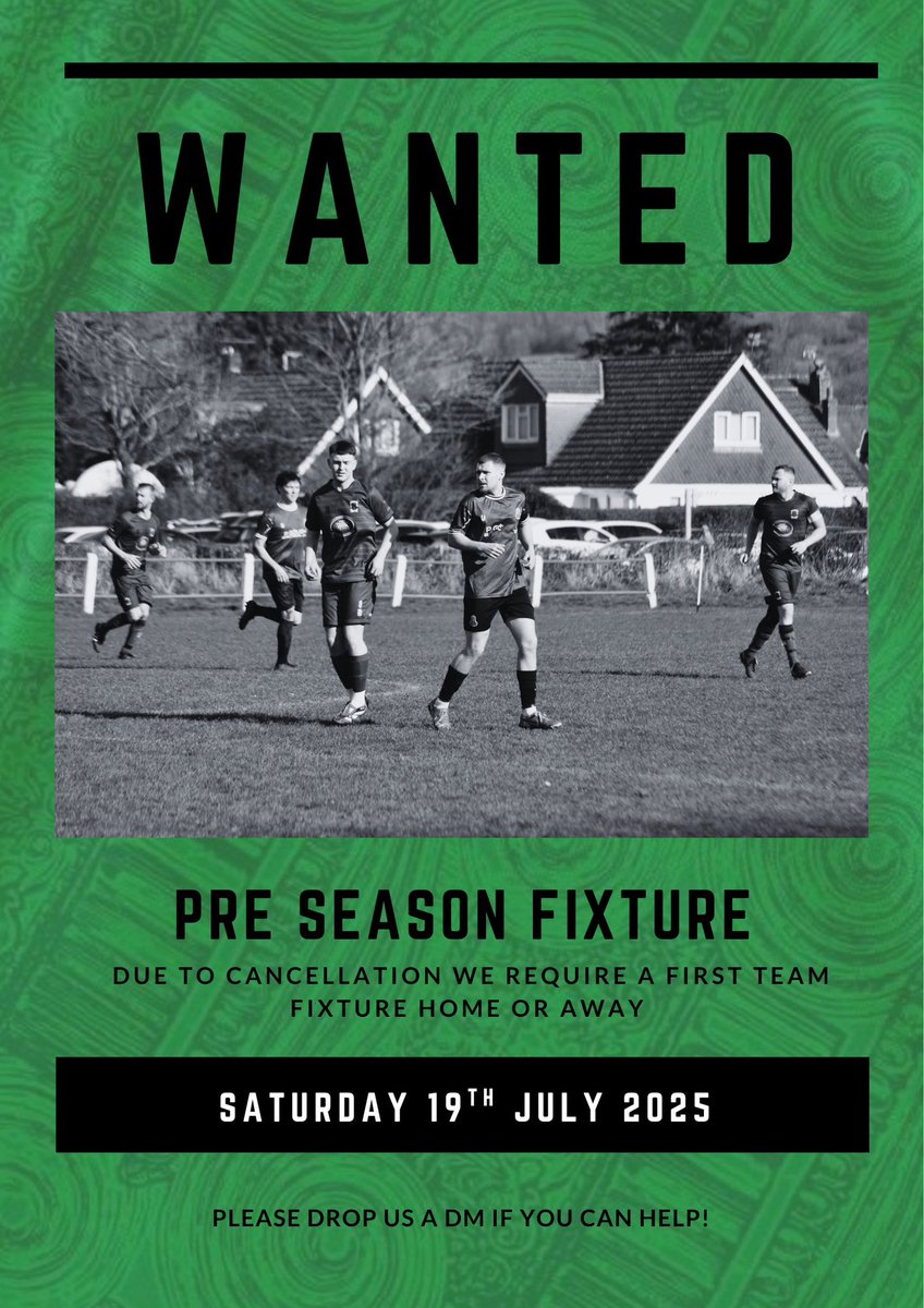 CaerleonAFCclub's tweet photo. Due to a cancellation, we now require a fixture on Saturday 19th July 2025 ⚽️ 

Happy to host! 

Please DM us if you’re interested! ✉️ 

#UTR💚⚽️
#YourCommunityYourCaerleon https://t.co/NRLISuuUog