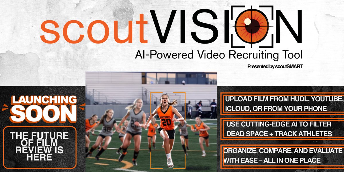 scoutSMART® (@scoutsmart_) on Twitter photo BETA TESTING ENDS TOMORROW!!!
You asked, we delivered. Introducing #scoutVision — the ultimate tool for uploading, breaking down film, and creating next-level highlights all in one place! 🎥🔥
Whether you're showcasing standout plays, building recruiting reels, or reviewing BETA TESTING ENDS TOMORROW!!!
You asked, we delivered. Introducing #scoutVision — the ultimate tool for uploading, breaking down film, and creating next-level highlights all in one place! 🎥🔥
Whether you're showcasing standout plays, building recruiting reels, or reviewing