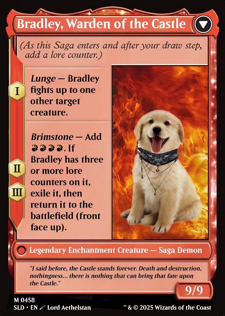 HiMyNameIsAdam's tweet photo. I may not play V-Card but I'm still putting the Lord in his card sleeves. Clive seemed like the perfect to proxy. #aethelart #MagicTheGathering https://t.co/ASZ3vUk4pO