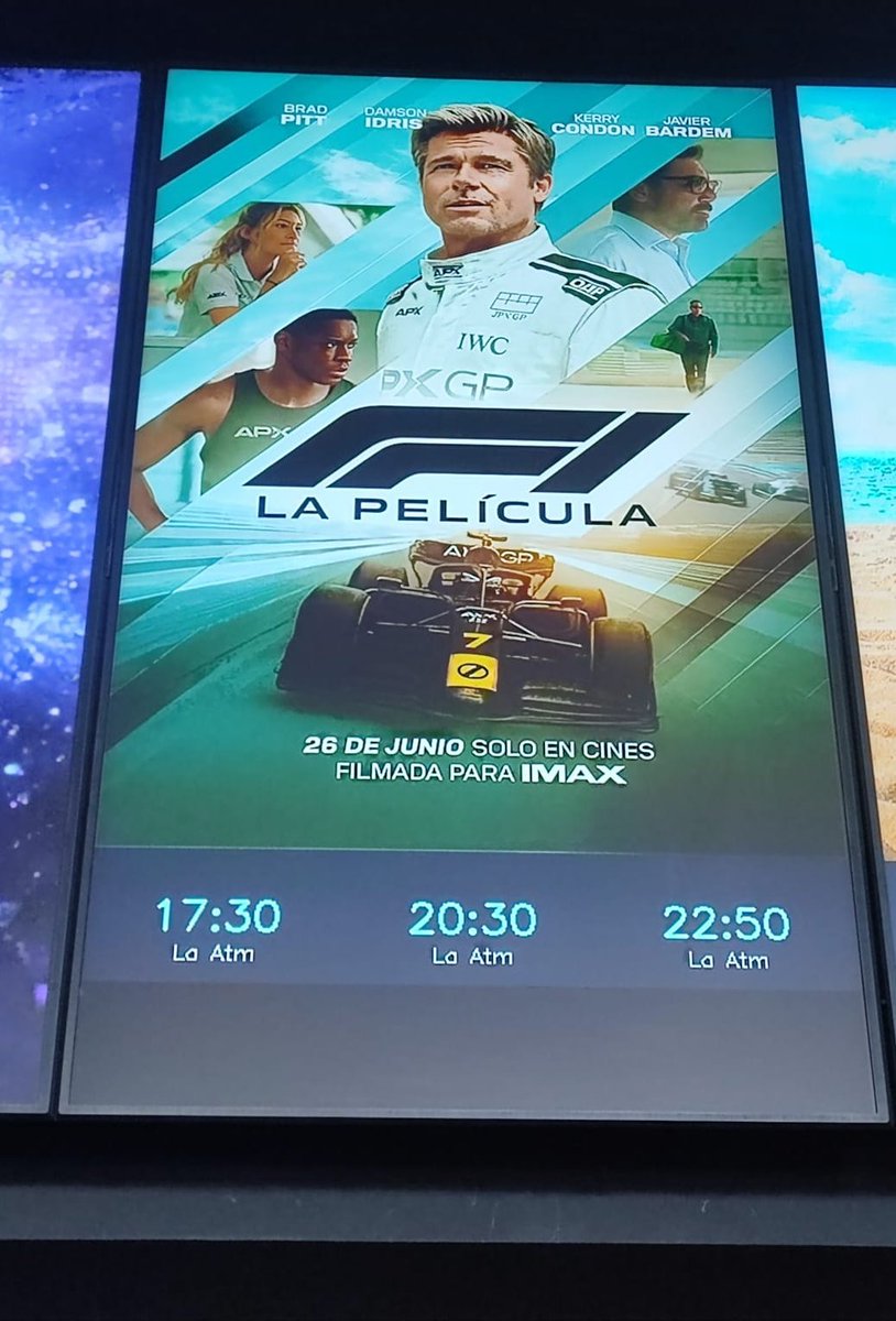 GollumReviews's tweet photo. Primera sesión del día. Llegó el día de #F1LaPelícula @WarnerBrosSpain @AppleFilms 
#cine en casa ARTESIETE BAHÍA
CRÍTICA MAÑANA
(Sí, soy yo conduciendo)
Con @josema643 y @Nonus___ https://t.co/qD5ZK9H26D