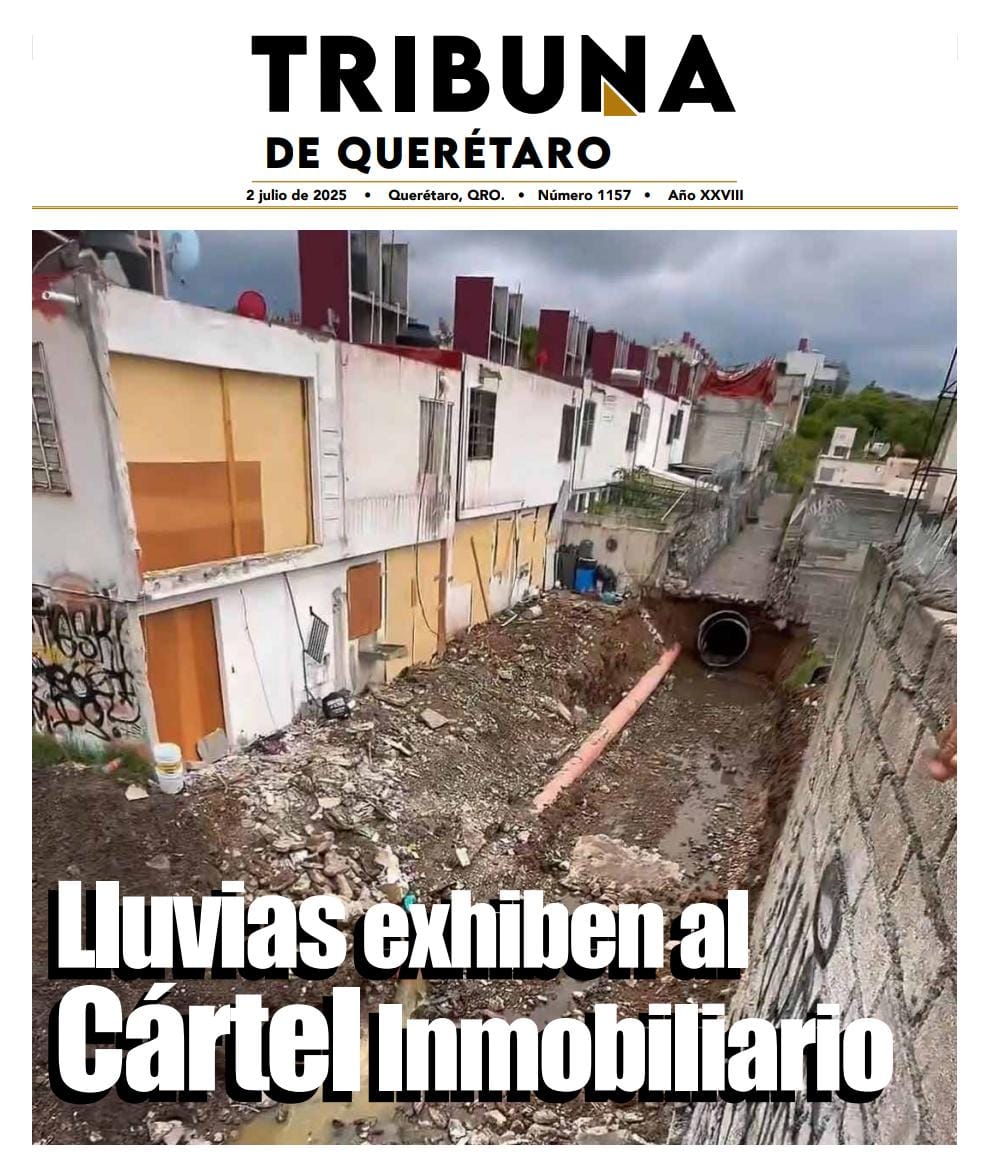 🏚️ Lluvias exhiben al Cártel Inmobiliario.
En nuestro nuevo número de Tribuna de Querétaro revelamos cómo la negligencia pone en riesgo a familias enteras.

🗞️ Consulta la edición 1️⃣1️⃣5️⃣7️⃣, ya disponible.
🔗 Lee más en tribunadequeretaro.com/digital/tribun…
#CártelInmobiliario #Querétaro