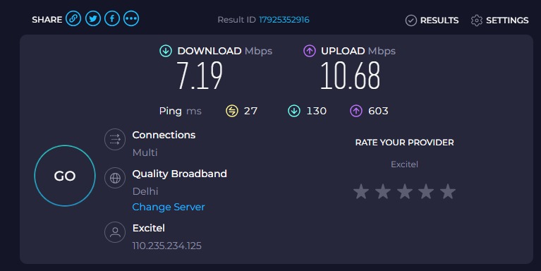 abdul_h_khan's tweet image. Very #poorbrowsingspeed and #poorcustomerservice by @excitel_rocks at #MayaEnclave, New Delhi for several days. 7 mbps against 200. Customer service refuses for connection checked, claims @excitel_rocks doesn't have a refund policy. @jagograhakjago @TRAI