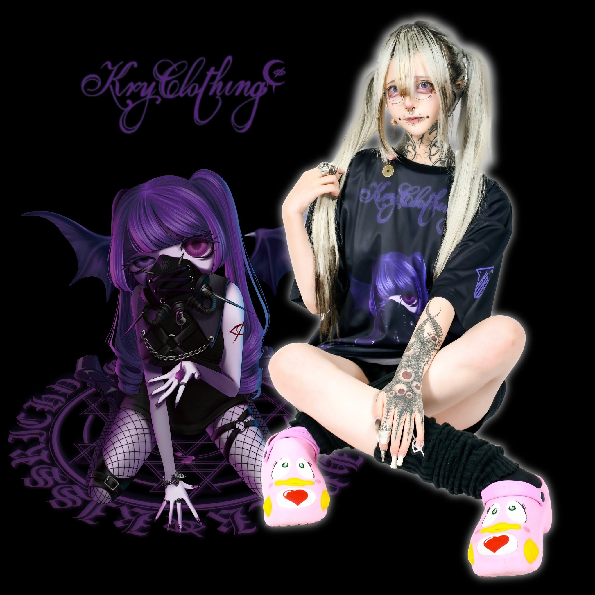 MEA × KRY  MAI ルーズシルエット フルグラフィック　BIGT 新品 MEA × KRY MISAKIルーズシルエットフルグラフィックBIGT 【公式通販】