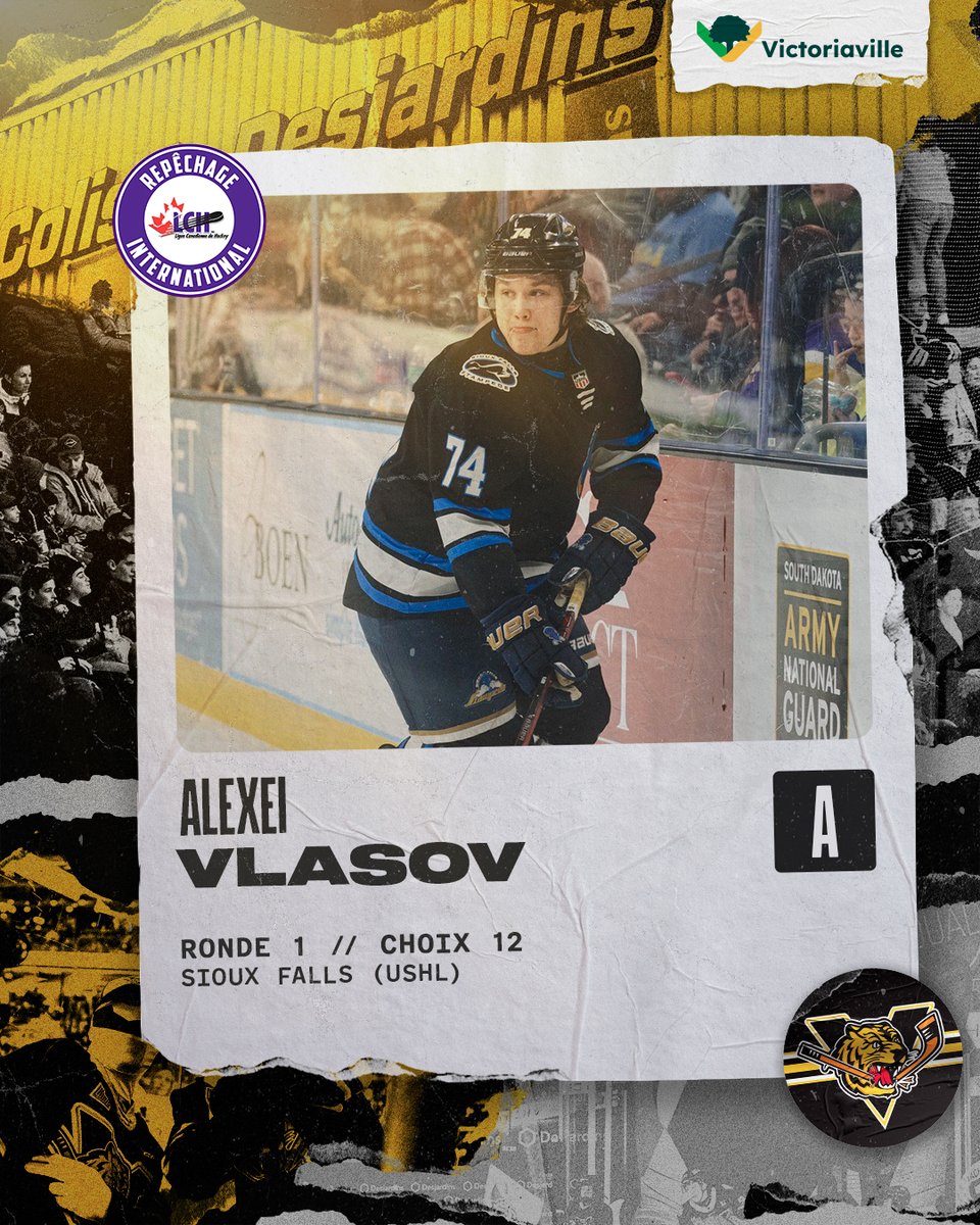 TigresVicto's tweet image. Avec le 12e choix au total, les Tigres se tournent vers l'attaquant Alexei Vlasov du Stampede de Sioux Falls dans la USHL !
#GoTigresGo