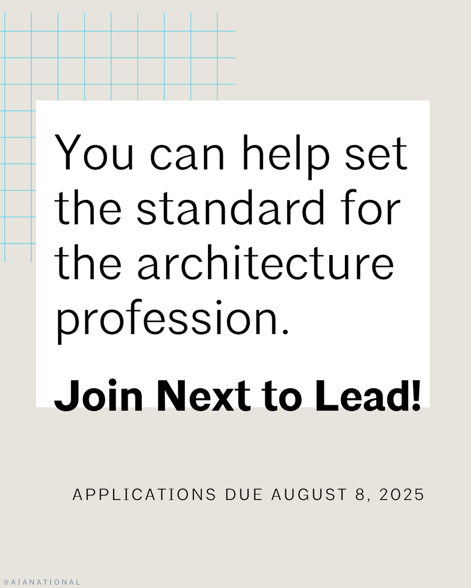 AIANational's tweet image. Repost to share with your network! 📤
Next to Lead is a leadership development training program for racially and ethnically diverse women in architecture who aspire to be AIA leaders. Applications for the 2026 cohort are now open: aia.org/resource-cente…