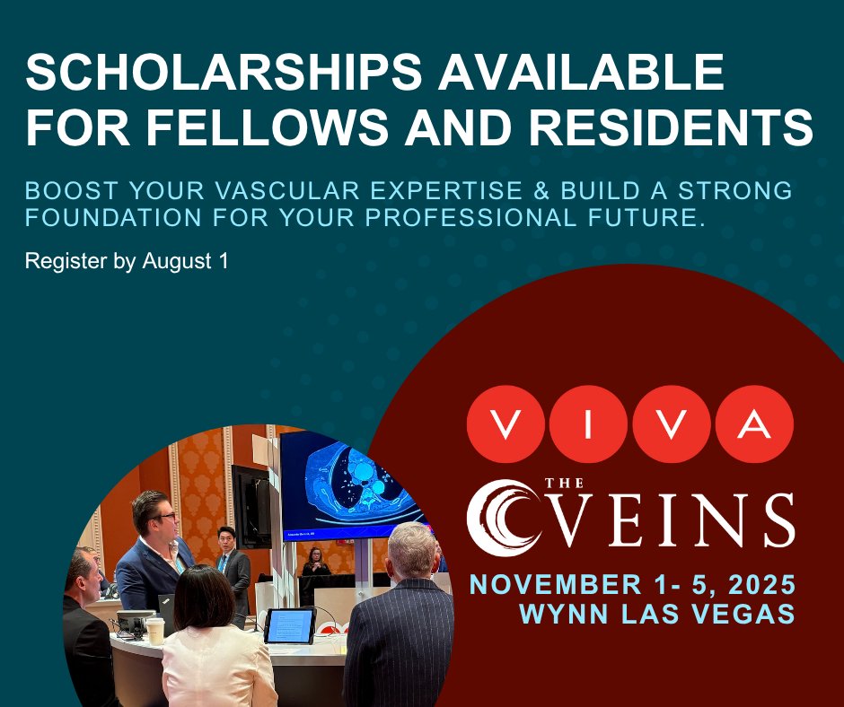 The VIVA Foundation (@vivaphysicians) on Twitter photo Attention U.S. physicians in training: 
Registration for the Physicians-in-Training Program at #VIVA25 & #TheVEINS25 is now open
Learn more: viva-foundation.org/physicians-in-… Attention U.S. physicians in training: 
Registration for the Physicians-in-Training Program at #VIVA25 & #TheVEINS25 is now open
Learn more: viva-foundation.org/physicians-in-…