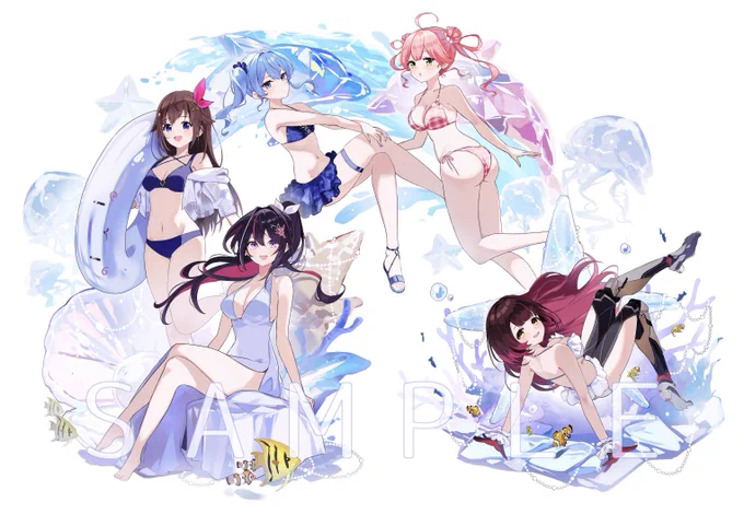 夏コミの0期生ジオラマイラストできた!海とジュエリーがテーマです