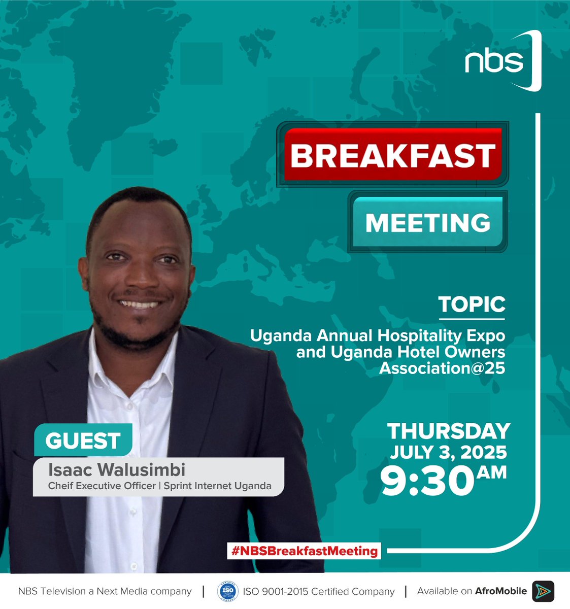 Get the inside scoop on what to expect at the UHOA Expo 2025! Join us tomorrow at 9:30 AM on the #NBSBreakfastMeeting as we host Anita Nkahebwamukama, Marketing Coordinator at <a href="/HotelAfricana/">Hotel Africana</a>, and Isaac Walusimbi, CEO of <a href="/SprintUg/">Sprint UG</a>. From innovation to opportunity—this is a