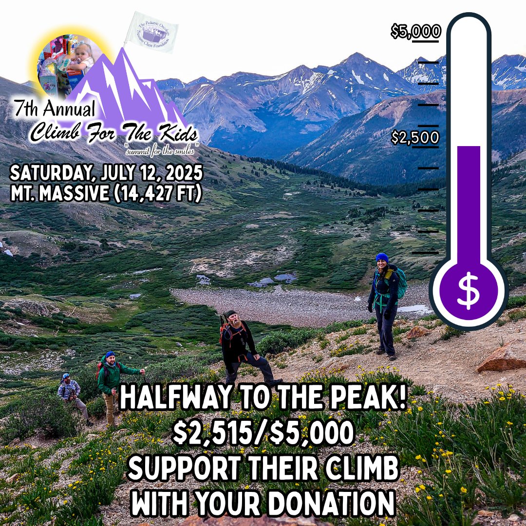 TreasureChst's tweet photo. Martin Kisel and his climbing crew are gearing up for the 7th Annual Climb For The Kids to benefit kids fighting cancer.
Help us reach the summit by donating today!
👉 https://t.co/r07JLfn0QV
#Fundraiser #ChildhoodCancer #ClimbingForACause #Donate #GivingHope #Nonprofit https://t.co/XNzCwEua5N