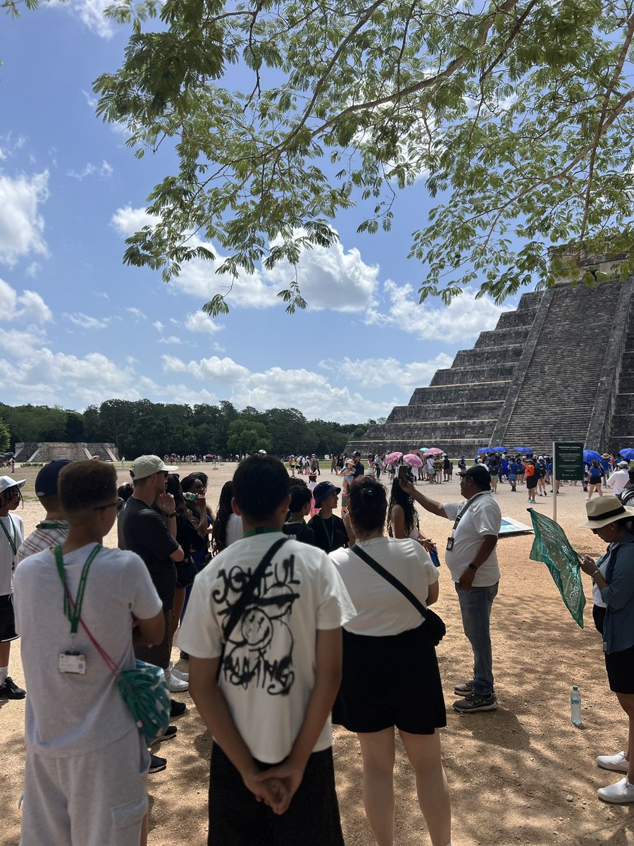 Stepping into history at the Great Ball Court — 545 feet long and used for a ceremonial game that held deep cultural and spiritual meaning for the Maya. 🇲🇽✨ #FieldTripGoals #AncientHistory