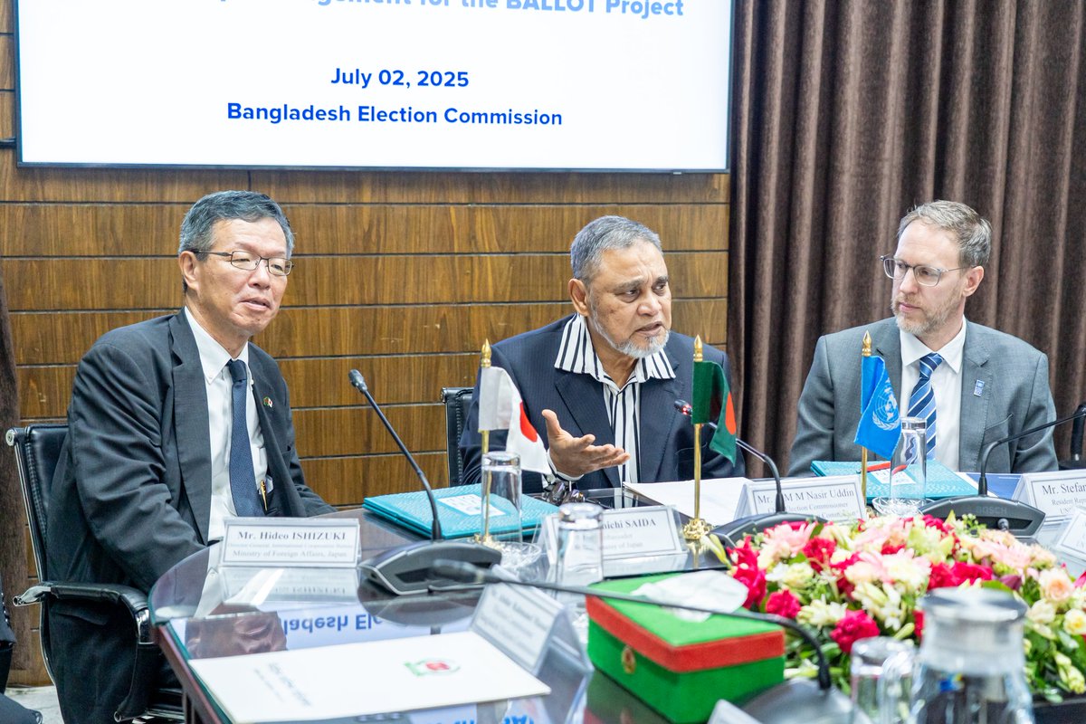 UNDP Bangladesh (@undp_bd) on Twitter photo Japan <a href="/MofaJapan_en/">MOFA of Japan</a> & <a href="/UNinBangladesh/">UN in Bangladesh</a> join hands to support 🇧🇩 Election Commission under the #BALLOT project to ensure free, transparent & inclusive elections. An agreement between Japan & <a href="/UNDP/">UN Development</a> was signed today. 🇯🇵🤝🇧🇩🗳️
@UNESCODhaka <a href="/unwomenasia/">UN Women AsiaPacific</a>
Read more: Japan <a href="/MofaJapan_en/">MOFA of Japan</a> & <a href="/UNinBangladesh/">UN in Bangladesh</a> join hands to support 🇧🇩 Election Commission under the #BALLOT project to ensure free, transparent & inclusive elections. An agreement between Japan & <a href="/UNDP/">UN Development</a> was signed today. 🇯🇵🤝🇧🇩🗳️
@UNESCODhaka <a href="/unwomenasia/">UN Women AsiaPacific</a>
Read more: