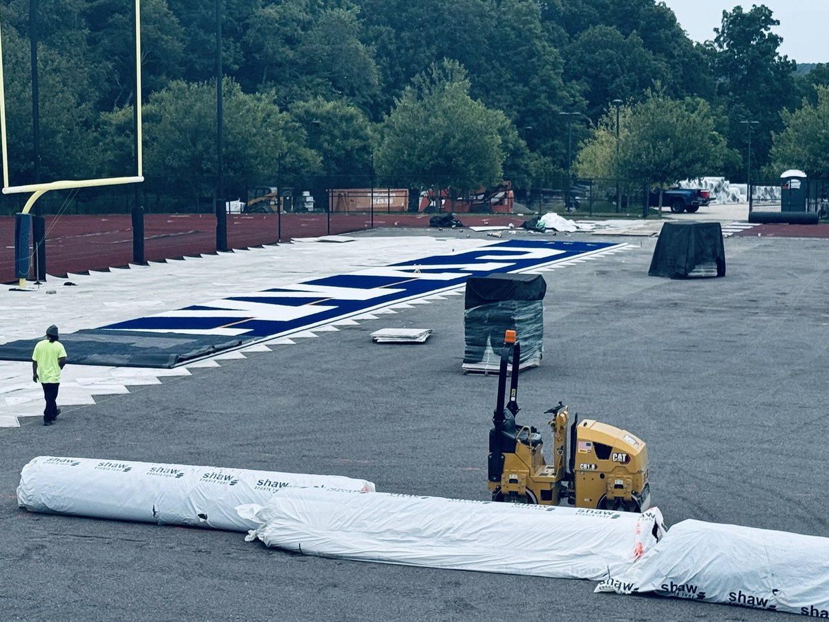 Xaverian Hawks (@xaverian_hawks) on Twitter photo The 1st roll of new turf is down! The 1st roll of new turf is down!