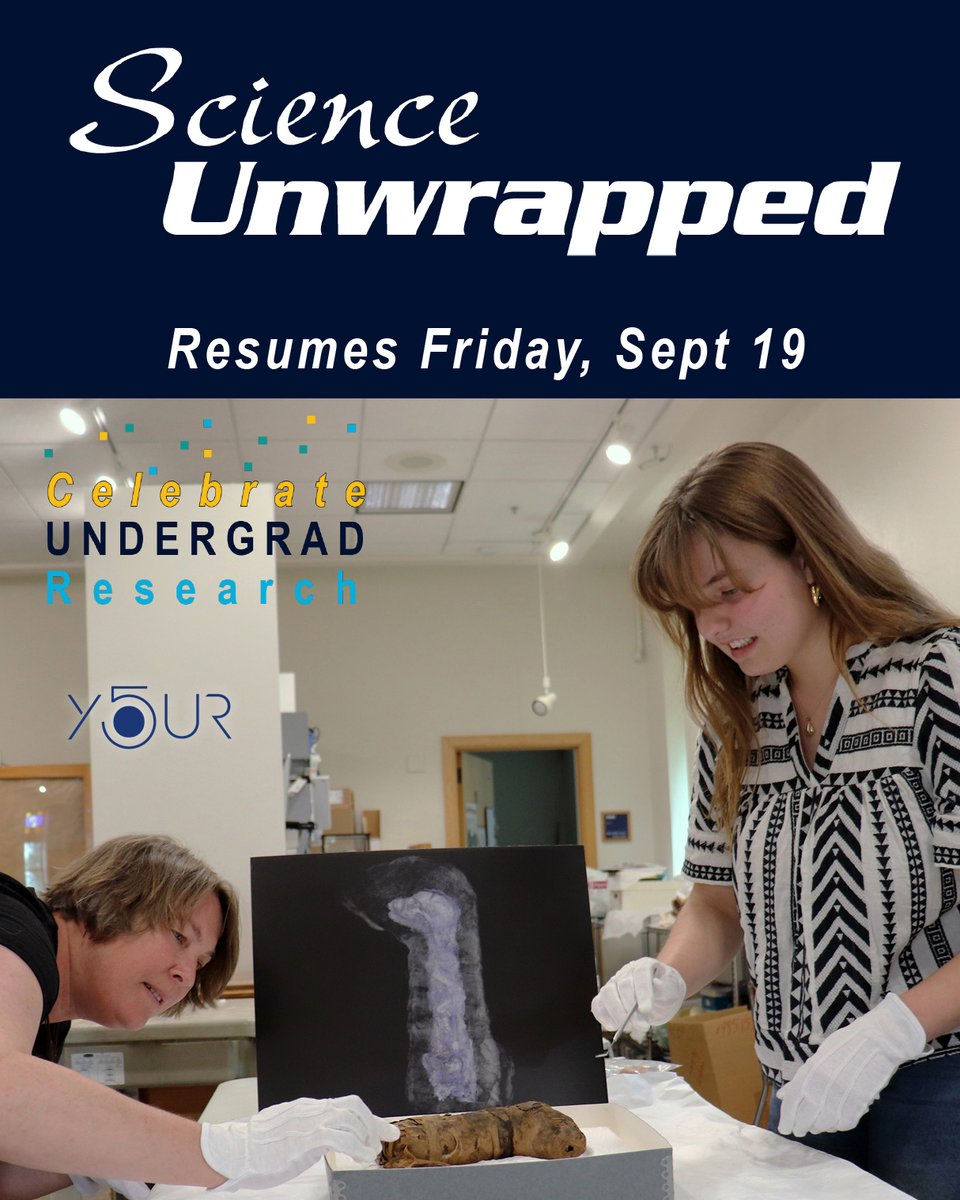 MARK YOUR CALENDAR: Science Unwrapped resumes Friday, Sept 19 with a "Mummy Mystery." Additional events are Friday, Oct. 3 and Friday, Nov. 14. Learn more at usu.edu/science/unwrap…