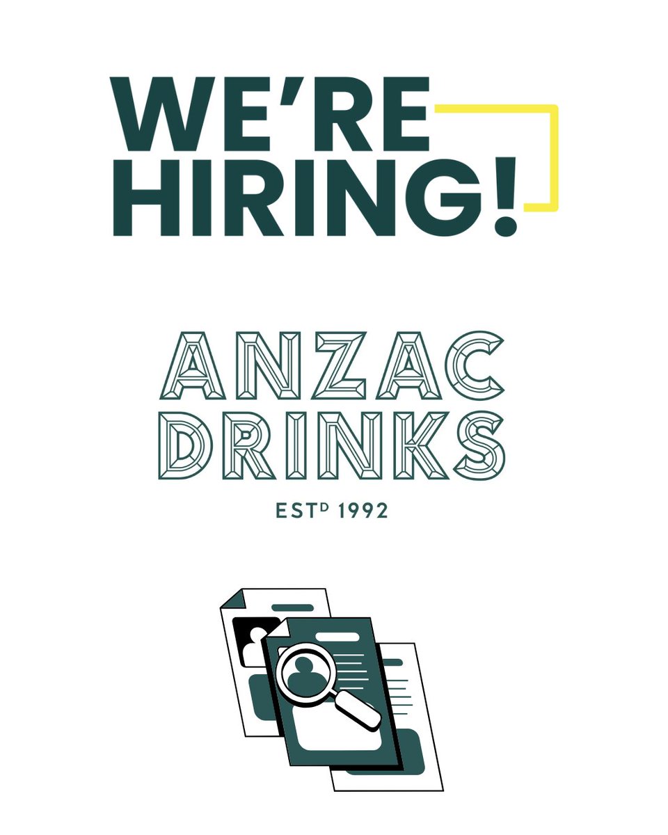 AnzacDrinks's tweet photo. Career Opportunity📈

Self-motivated, enthusiastic &amp; hardworking with a love for premium &amp; quirky brands? Passionate about sales, results driven &amp; charismatic to ensure success in a busy &amp; fun industry?

If so, we want to hear from you!

Request Job Spec karen@anzacdrinks.com https://t.co/YRP9XANI0S